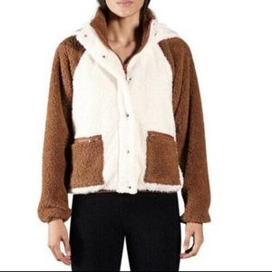 Plush x Revolve BrownTeddy Fuzzy Cozy Jacket Small NWT